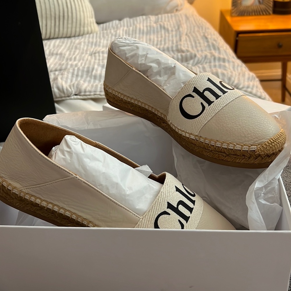 Brand new chloe espadrille leather